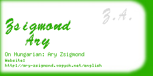 zsigmond ary business card